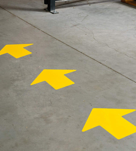 Brady 121046 Nonabrasive Arrow Floor Marking Tape 2" Yellow 100/Roll