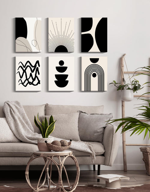 Load image into Gallery viewer, Drsoum Abstract Boho Geometric Framed Wall Art 12x16in Black Brown Beige
