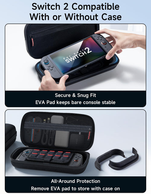 Load image into Gallery viewer, JSAUX Large Capacity Hard Shell Carrying Case Nintendo Switch 2, 20 Slots Black
