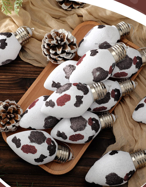 Load image into Gallery viewer, Simgoing 24 Pcs Cow Print Christmas Ornaments 3.15'' Rustic Western Decor
