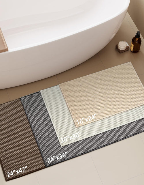 Load image into Gallery viewer, BULULOM Chenille Bathroom Rug Rubber Backing Brown 16x24 Absorbent Mat
