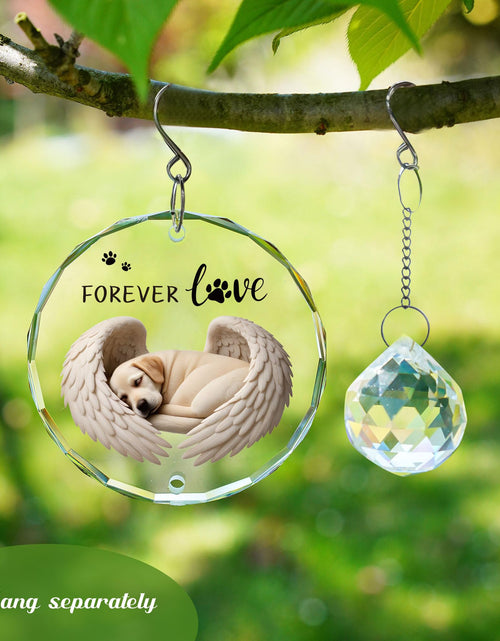 Load image into Gallery viewer, YU FENG 11.8in Dog Angel Crystal Suncatcher Memorial Rainbow Bridge
