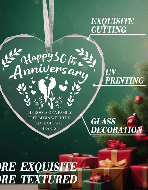 Load image into Gallery viewer, Vorruil Baby First 50th Anniversary Gift Heart Glass Tree Decoration
