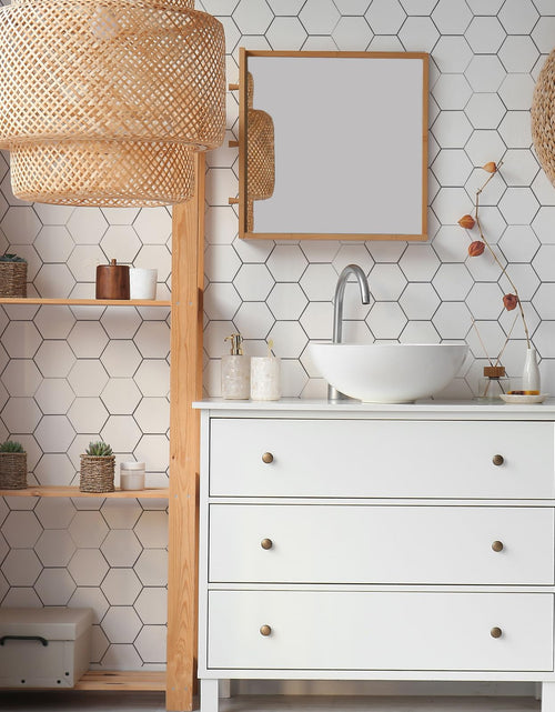 Load image into Gallery viewer, Yipscazo Hexagon Peel Stick Backsplash Tile SPC Faux Marble Pure White 1 Sheet
