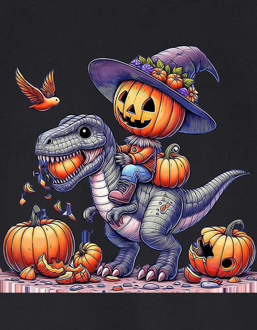 Load image into Gallery viewer, HELLO MEOW Halloween Boys Dinosaur T Shirt Black Cotton Size 3-4T
