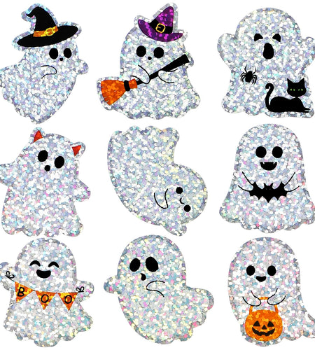 COCHIE Halloween J-O-Lantern Stickers 480pcs 1.5in Laser Ghost