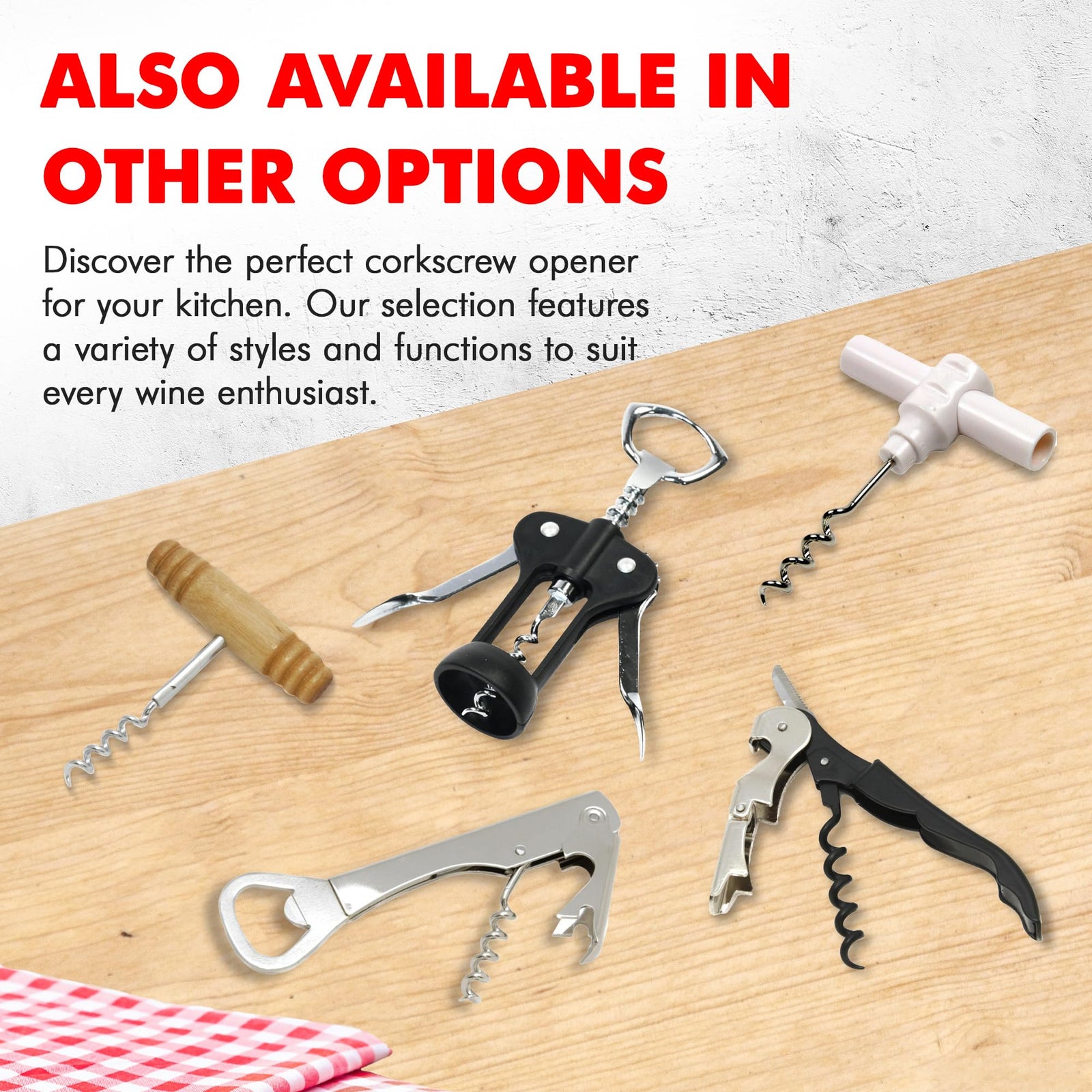 Chef Craft Select Waiters Corkscrew Foil Cutter Bottle Opener 5in Black