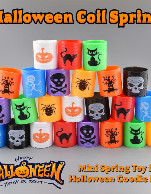 Load image into Gallery viewer, Menzcci Halloween Mini Coil Springs Toys 24 Pcs Plastic Halloween Slinky A24
