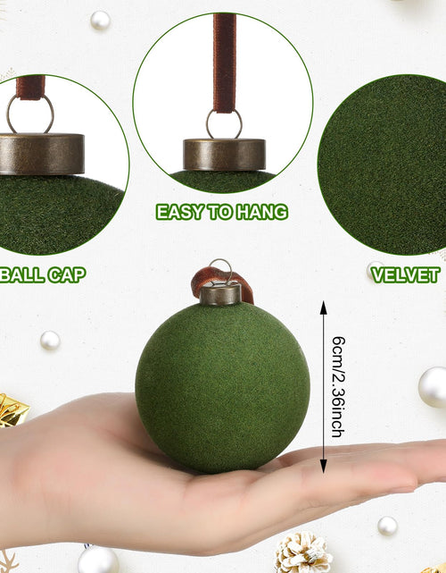 Load image into Gallery viewer, Sotiff Christmas Tree Decorations Velvet Balls 2.4 Inch 12 Pcs Multicolor
