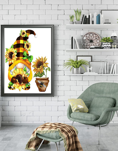 Load image into Gallery viewer, AllWenTo 5D Diamond Painting Kit Sunflower Anime Gnome 12x16 Inch
