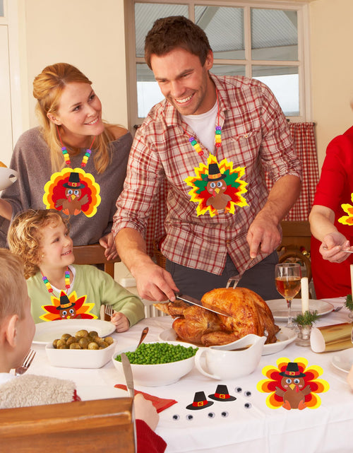 Load image into Gallery viewer, Huyamap Thanksgiving Turkey Necklace Craft Kits 24 Pack Colorful Style 1
