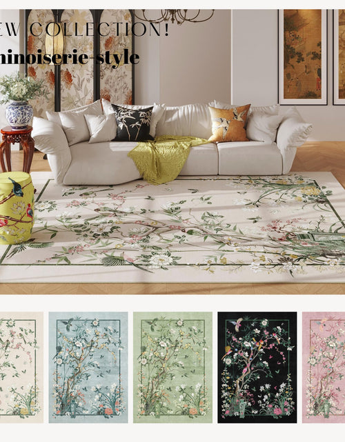 Load image into Gallery viewer, Vowkten 5x7 Chinoiserie Floral Vintage Washable Rug Non Slip Beige
