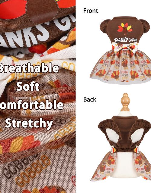 Load image into Gallery viewer, Sebaoyu Thanksgiving Dog Dress Brown Turkey Outfit Medium Size
