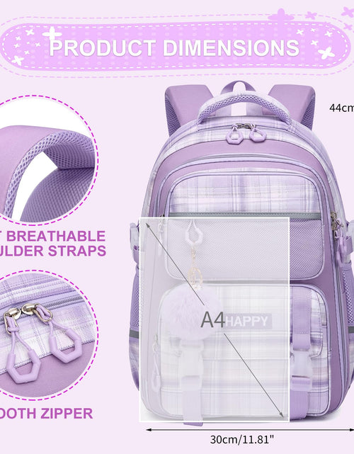 Load image into Gallery viewer, KEBEIXUAN Backpack Set 3PCS School Lunch Box Pencil Case Pink 11.81x7.87x17.32
