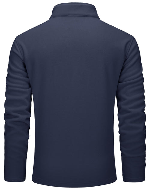 Load image into Gallery viewer, KEFITEVD Mens Quarter Zip Pullover Stand Collar Fleece Sweater Navy Size XL
