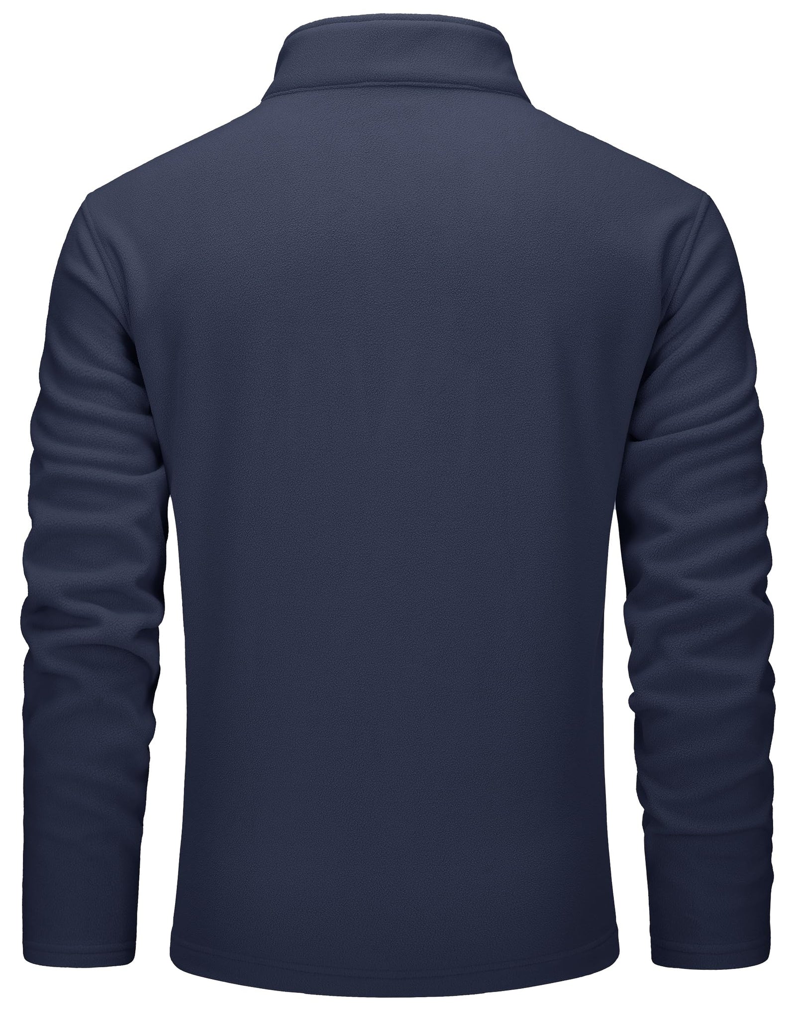 KEFITEVD Mens Quarter Zip Pullover Stand Collar Fleece Sweater Navy Size XL