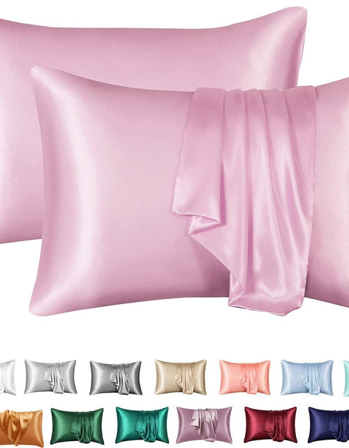 Load image into Gallery viewer, Simulation silk solid color polyester pillowcase envelope pillow pillow cases pillow pair multi-color
