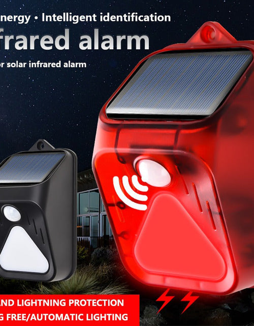 Load image into Gallery viewer, New Solar Alarm Light Human Body Sensing Remote Alarm To Drive Away Animals Solar Alarm Light
