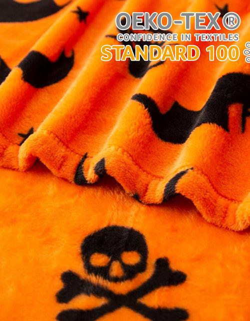 Load image into Gallery viewer, SE SOFTEXLY Ghost Halloween Reversible Pumpkin Fleece Throw Blanket 50x70
