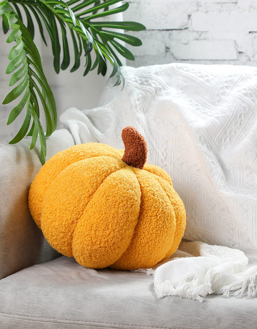 Load image into Gallery viewer, Queekay 2 Pcs Pumpkin Pillow Plush 11x9.5 Inch Fall Decor Ginger Cotton
