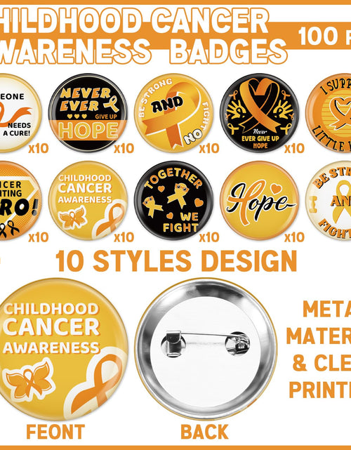 Load image into Gallery viewer, PullCrease Childhood Cancer Awareness Kit 400 Pcs Gold Ribbon Pens Bracelets
