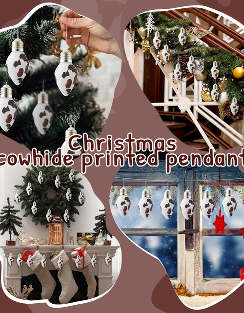 Load image into Gallery viewer, Simgoing 24 Pcs Cow Print Christmas Ornaments 3.15'' Rustic Western Decor
