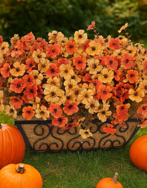 Load image into Gallery viewer, RICHMYC Artificial Fall Flowers 12 Bundles Orange Yellow Eucalyptus 13.8IN
