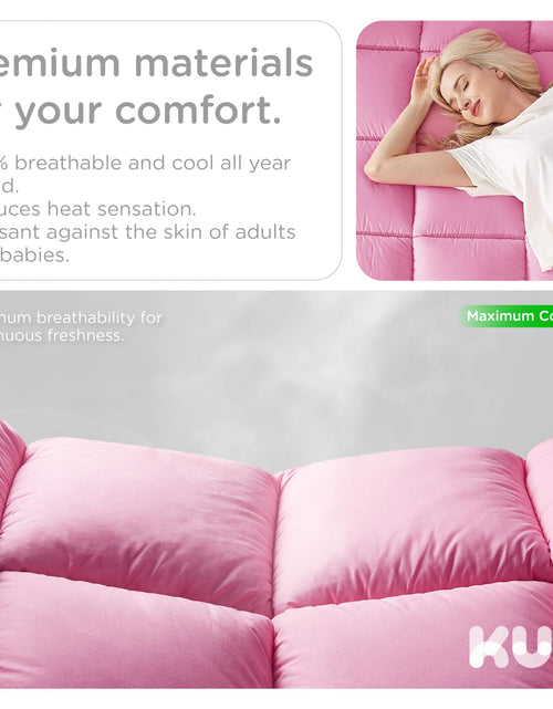 Load image into Gallery viewer, KUB Cotton Mattress Topper Cooling Pillow Top White Queen 80x60in
