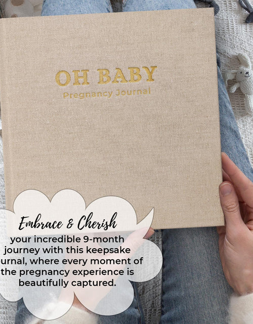 Load image into Gallery viewer, LUMOSX Pregnancy Journal Memory Book Baby Bump Stickers Beige Gender Neutral
