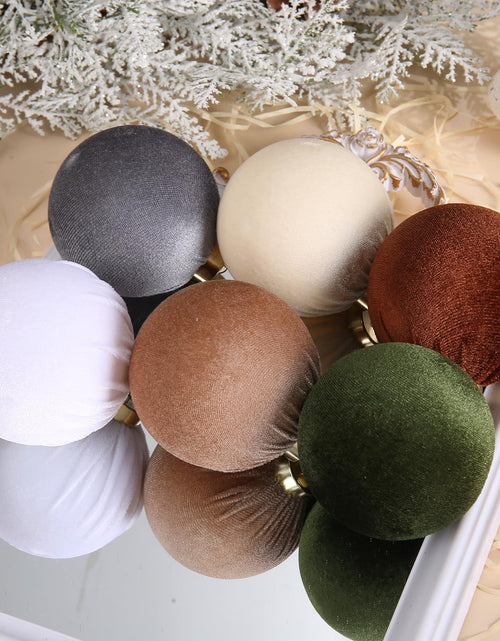 Load image into Gallery viewer, SUPREME XMAS 12 Pcs Velvet Christmas Ornaments Set 80mm Multi Color
