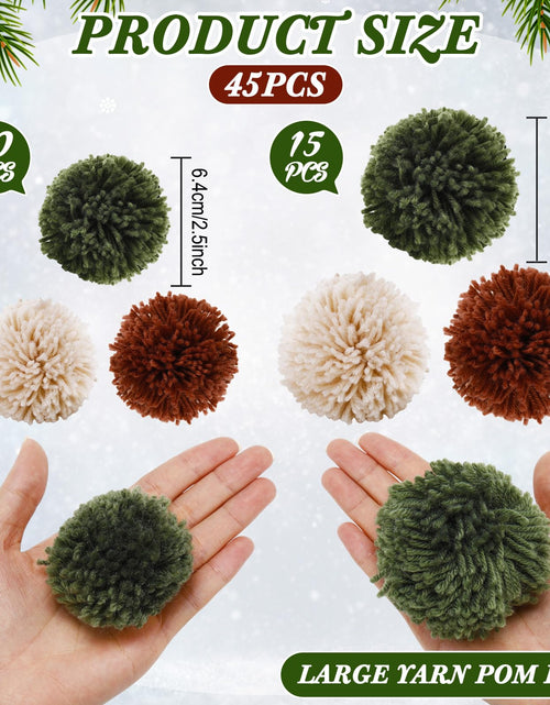 Load image into Gallery viewer, Hahafelt 60 Pcs Yarn Pom Poms 2.5'' Bright Colorful Bulk Crafts
