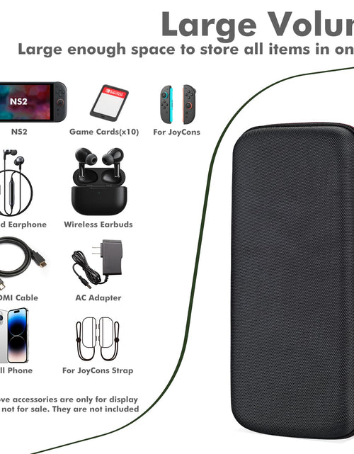 Load image into Gallery viewer, OSYROY Switch 2 Carrying Case 10 Game Slots Screen Protectors Hard Shell Black
