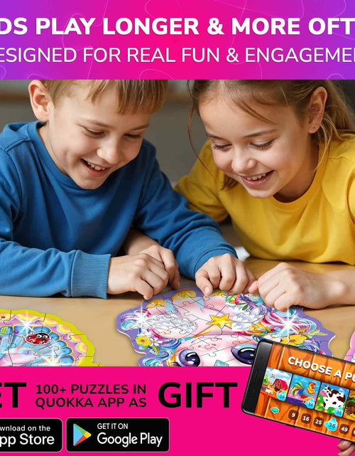 Load image into Gallery viewer, QUOKKA 48-Piece Shaped Jigsaw Puzzles 4-Pack Dragon Rocket Firetruck Dino
