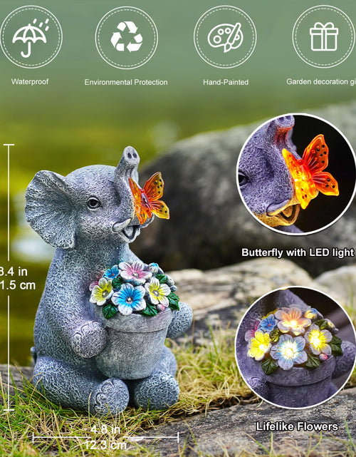 Load image into Gallery viewer, Acgarten Solar Elephant Statue Outdoor Garden Decor Porch Patio Lawn Light
