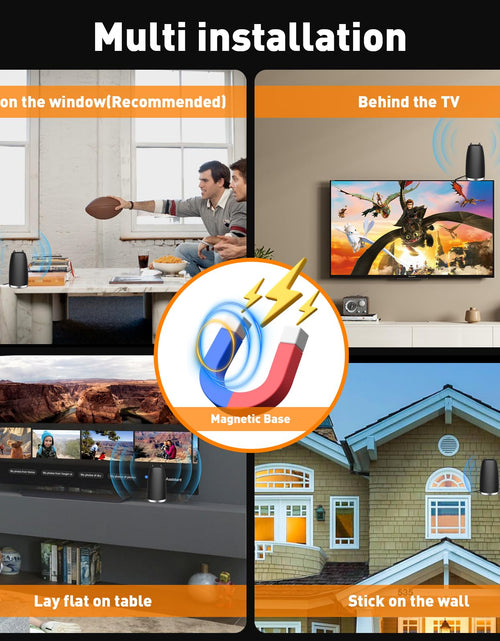 Load image into Gallery viewer, Docutca Smart Indoor TV Antenna 600+ Miles Range HD 4K 1080P Black Antenna-2043
