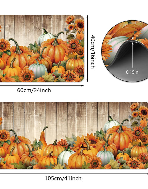 Load image into Gallery viewer, APROPHIC Fall Pumpkin Kitchen Mat Rugs Set of 2 Non Slip Washable 16x24+16x41
