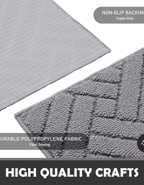 Load image into Gallery viewer, JEEDOVIA Indoor Door Mat Non-Slip Rubber Backing Grey 20x31.5
