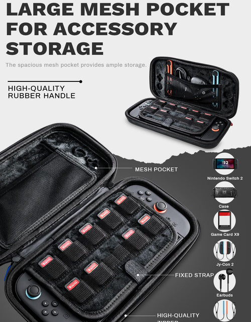 Load image into Gallery viewer, Generic Nintendo Switch 2 Carrying Case 2025 Hard Shell Black Nylon

