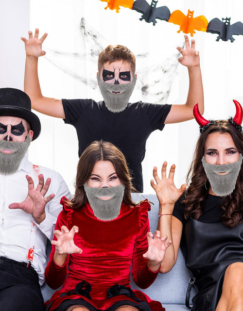 Load image into Gallery viewer, Lusofie Grey Fake Beard Elastic Realistic Costume Facial Hair for Role Play
