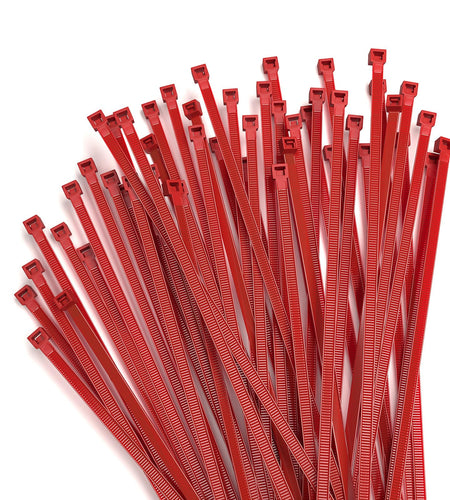 Aroono 500pcs 4in Red Nylon Zip Ties 40lb Strength UV Resistant
