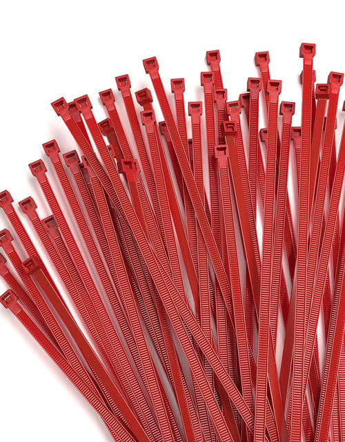Load image into Gallery viewer, Aroono 500pcs 4in Red Nylon Zip Ties 40lb Strength UV Resistant
