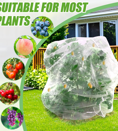 H.Romo Fruit Tree Netting 8x8ft Clear Garden Bird Pest Barrier 1 Pack