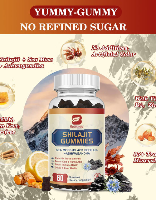 Load image into Gallery viewer, B BEWORTHS Shilajit Gummies with Ashwagandha &amp; Herbs 60 Count
