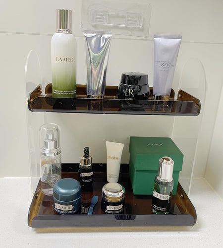 Maramugic 2 Tier Acrylic Bathroom Counter Organizer Amber Small