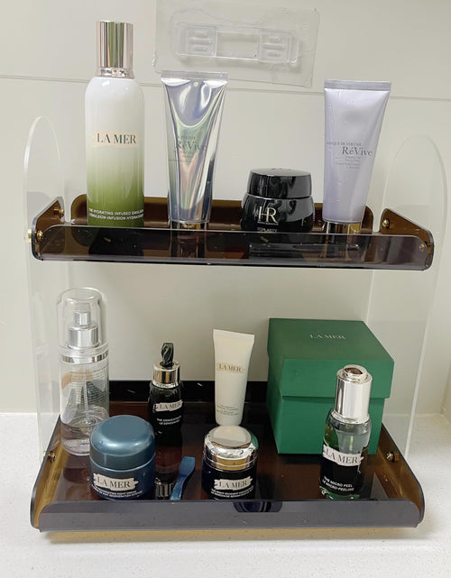 Load image into Gallery viewer, Maramugic 2 Tier Acrylic Bathroom Counter Organizer Amber Small
