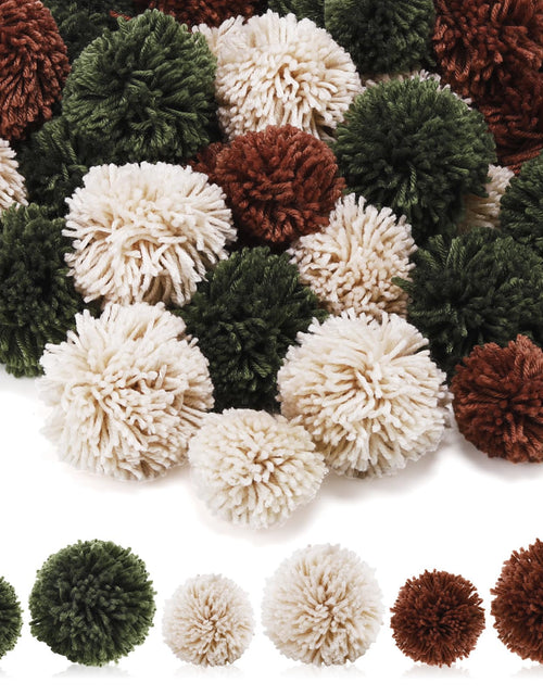 Load image into Gallery viewer, Hahafelt 60 Pcs Yarn Pom Poms 2.5'' Bright Colorful Bulk Crafts
