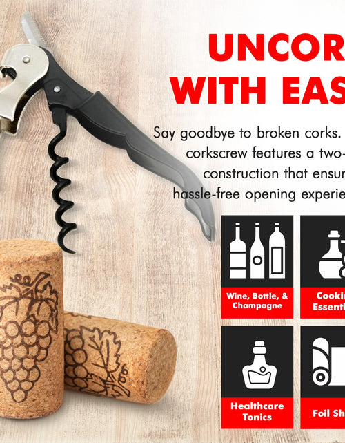 Load image into Gallery viewer, Chef Craft Select Waiters Corkscrew Foil Cutter Bottle Opener 5in Black
