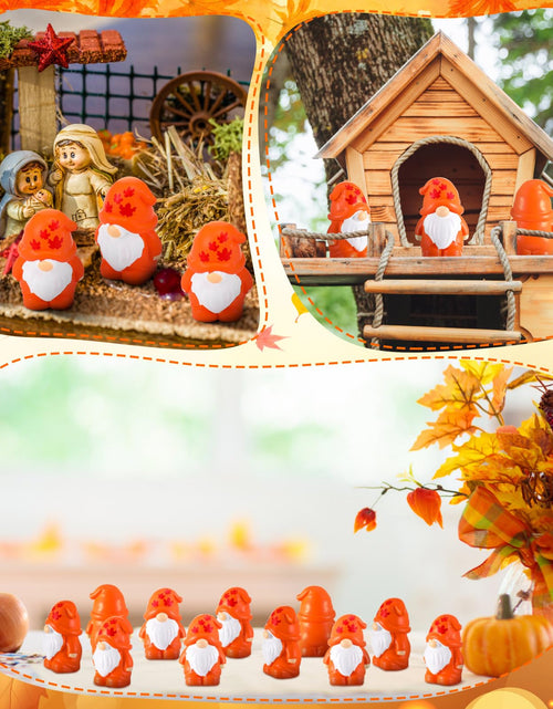 Load image into Gallery viewer, Yaomiao 50 Pcs Fall Thanksgiving Mini Resin Gnomes Orange Table Decor
