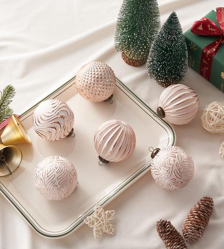 12 Pcs Pink Christmas Tree Ornaments Shatterproof Balls Holiday Decor