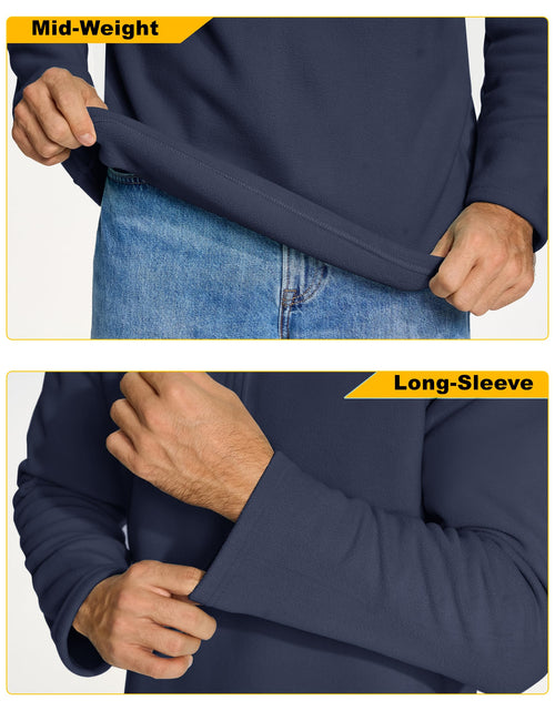 Load image into Gallery viewer, KEFITEVD Mens Quarter Zip Pullover Stand Collar Fleece Sweater Navy Size XL
